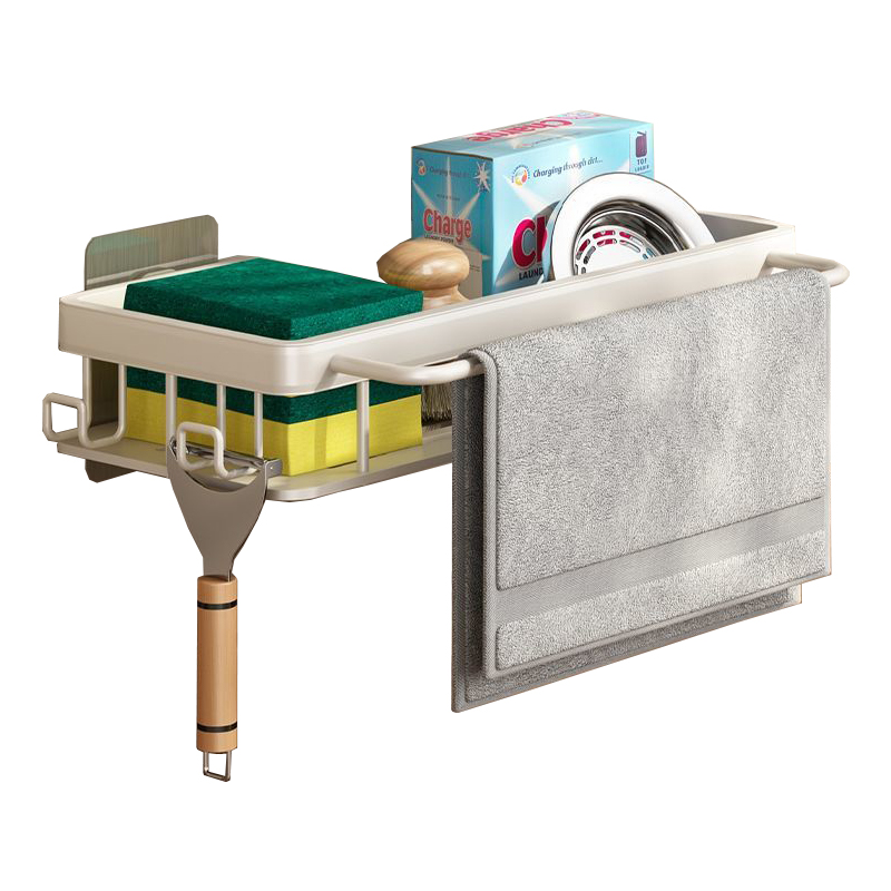 Cesta cuadrada con parche blanco, estante de cocina, estante de almacenamiento, cesta de drenaje