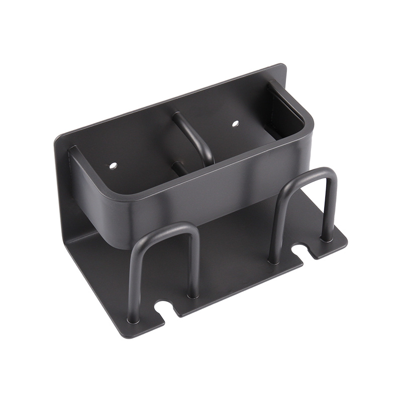 Estante de baño montado en la pared, soporte para cepillo de dientes integrado sin perforaciones