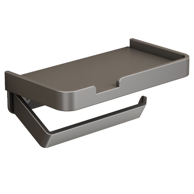 Estante de almacenamiento para baño, soporte para toallas de papel para teléfono móvil, dos en uno, montado en la pared simple